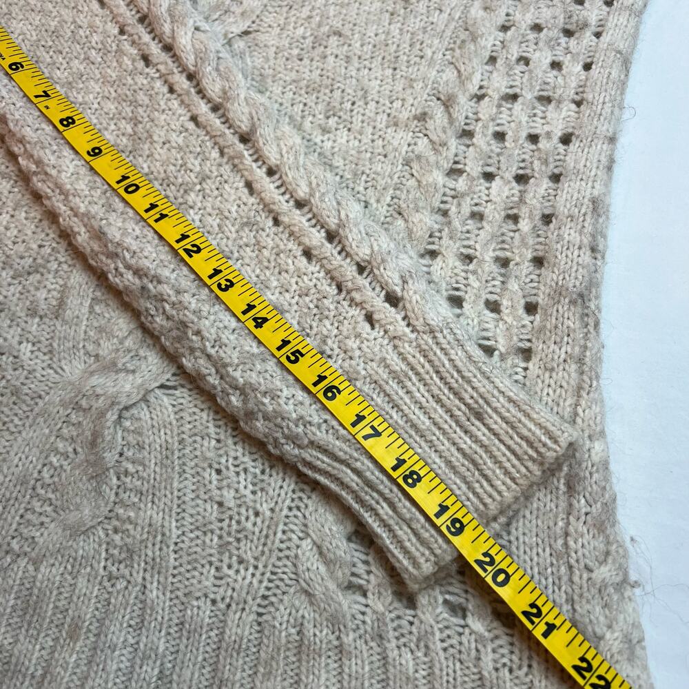 American Eagle Alpaca Wool‎ Blend Sweater Women's Large Cozy Cable Knit Pullover - Picture 8 of 11